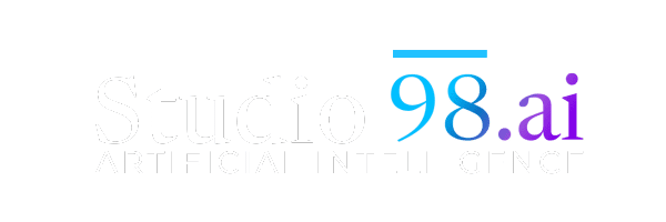 Studio98 white and blue logo